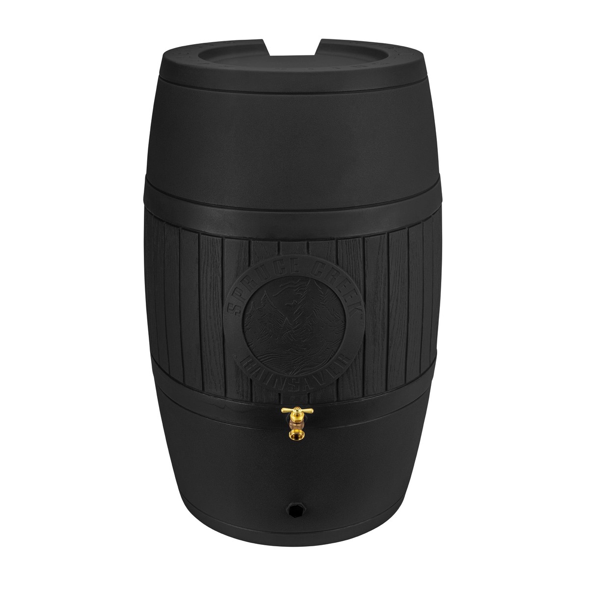 Good Ideas Bushman Spruce Creek 54 Gal Rain Saver Barrel with Spigot, Black
