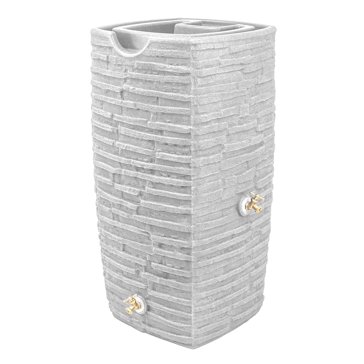 Good Ideas Impressions Riverwalk 50 Gal Rain Saver with Spigots, Light Granite