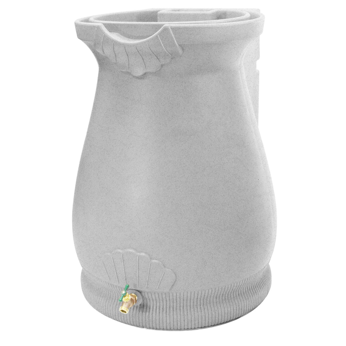 Good Ideas Rain Wizard Plastic Resin Urn, 65 Gallon Rain Barrel, Light Granite