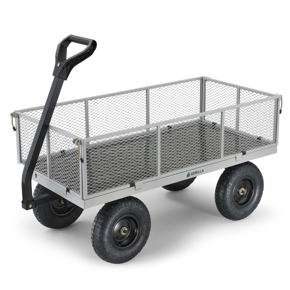 Gorilla Cart 1000 Pound Capacity Heavy Duty Steel Mesh Utility Wagon Cart, Gray