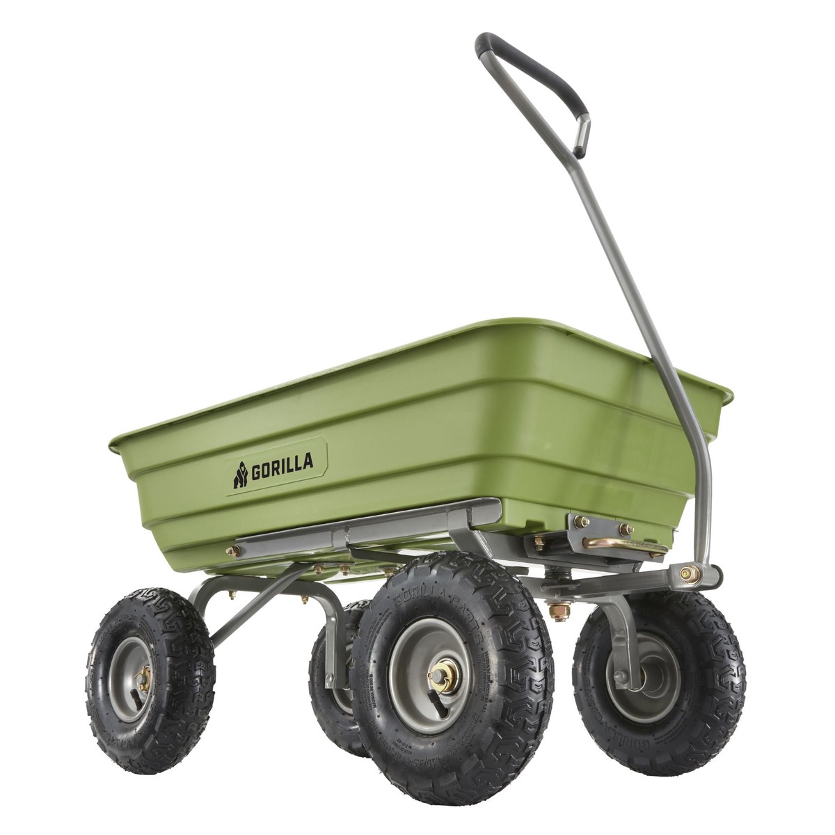Gorilla Carts Heavy Duty Poly Yard Dump Cart, Lawn & Garden Wagon, 600 Lb, Green