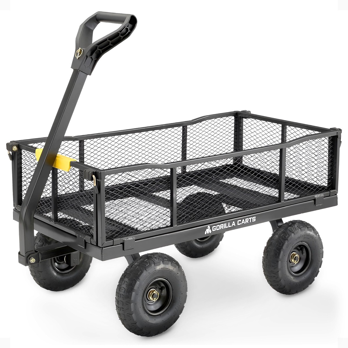 Gorilla Carts Steel Utility Cart Garden Beach Wagon, 900 Pound Capacity, Gray