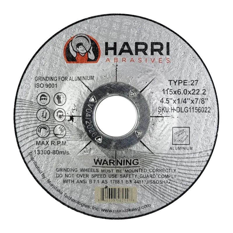 Grinding Disc, Aluminum Grinding wheel – 4-1/2″ x 1/4″ x 7/8″ – T27
