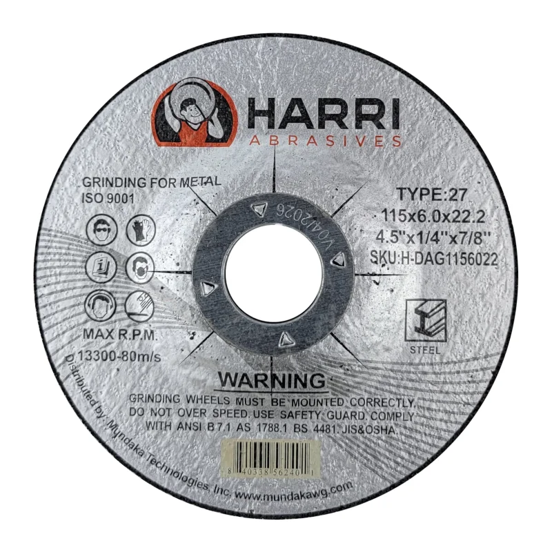 Grinding Disc, Steel Grinding wheel – 4-1/2″ x 1/4″ x 7/8″ – T27