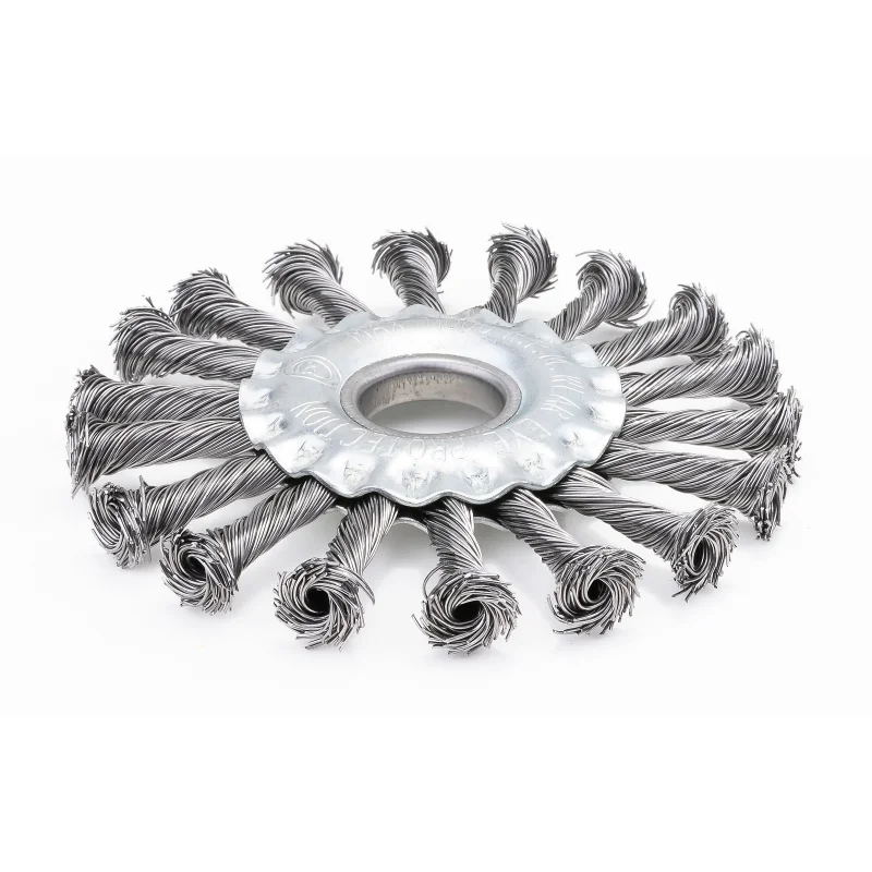 Harri Abrasives – Twist Knotted Wire Wheel Brush – Carbon Steel – Wire Diam: 0.02″ – Arbor Hole: 7/8″