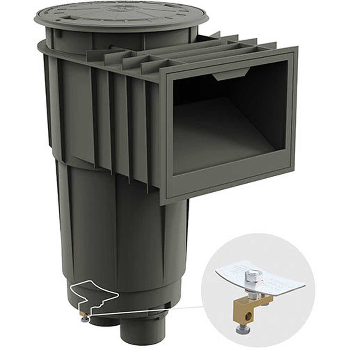 Hayward SkimMaster Gunite Pool Skimmer, 2" Port, Dark Gray | SP1072S2DGR