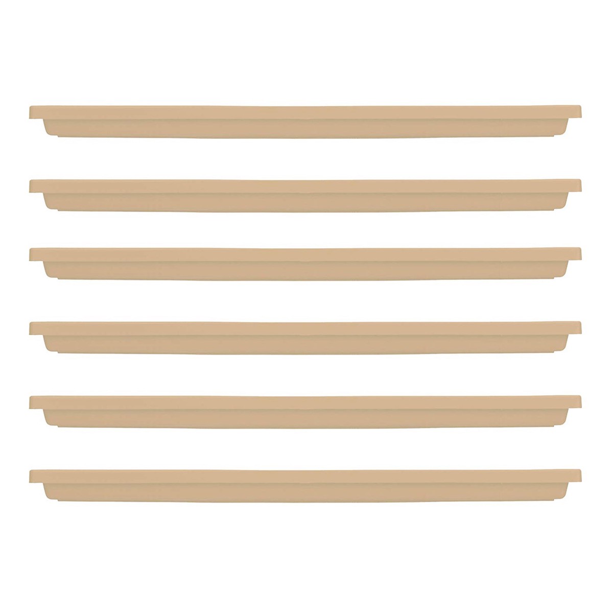 HC Companies Venetian 23.5 In Rectangular Flower Box Saucers, Sandstone (6 Pack)