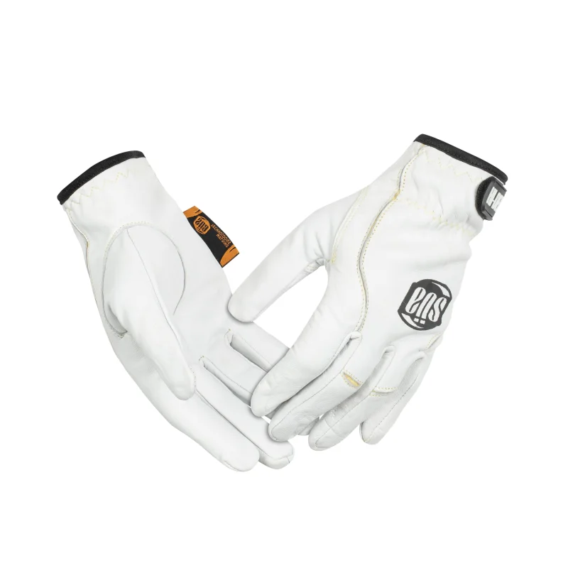 High-Definition TIG Welding Gloves – White Top Grain Lambskin – Aramid Fiber Sewn