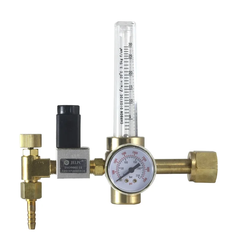 Hydroponics CO2 Flowmeter Regulator with Automatic Open/Close Selenoid Valve