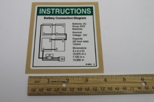 Genie Lift Part # 214864GT - DECAL,BATTERY CONNECTION,GS-4047, EA
