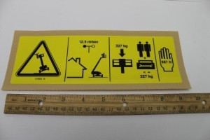 Genie Lift Part # 219953GT - DECAL,TIP-OVER HAZARD,ANSI, EA