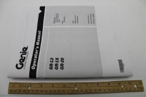 Genie Lift Part # 133069GT - MANUAL,OPERATOR,GR,ANSI,4TH ED, EA