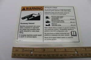 Genie Lift Part # 160580GT - DECAL, WORD, SLOPE RATING, ZX135, EA
