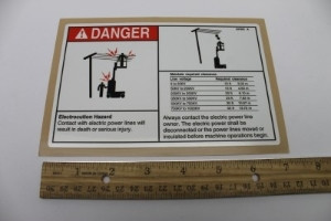 Genie Lift Part # 237381GT - DECAL,DANGER,ELECTROCUTION, EA
