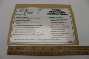 Genie Lift Part # 851640GT - DECAL-TOWER OPERATING, EA