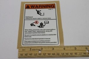 Genie Lift Part # 215268GT - DECAL, FALL HAZARD, EA