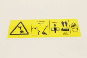 Genie Lift Part # 160577GT - DECAL, SYMB, MAX SIDE FRC, ZX135, ANSI, EA