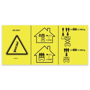 Genie Lift Part # 230755GT - DECAL,SYM,MAX CAP,GS-4047,CE, EA