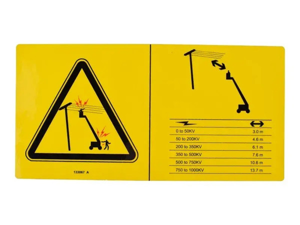 JLG Part # GN133067 | GN-DECAL,DNGR,ELEC HAZ STAY CL, EA