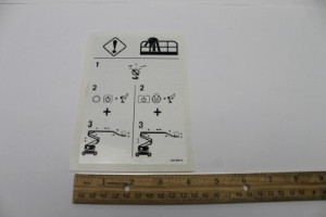 Genie Lift Part # 1257660GT - DECAL,EMERGENCY LOWERING,Z62, EA