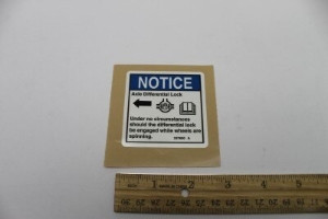 Genie Lift Part # 237600GT - DECAL,AXLE DIFFERENTIAL LOCK, EA