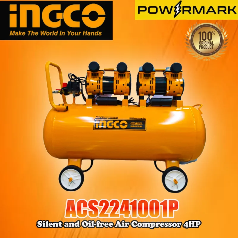 INGCO ACS2241001P Silent and Oil-free Air Compressor 4HP