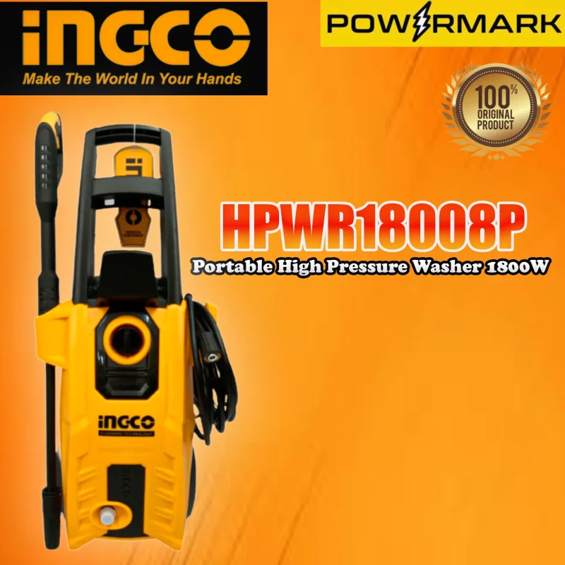 INGCO HPWR18008P Portable High Pressure Washer 1800W