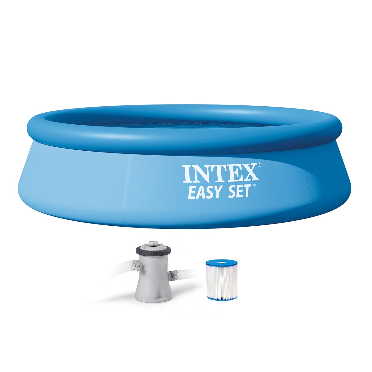 Intex 28121EH 10ft x 30in Easy Set Inflatable Kid Swimming Pool with Filter Pump