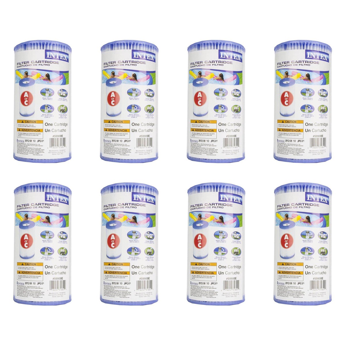 Intex Pool Easy Set Type A Replacement Filter Pump Cartridge (8 Pack) | 29000E