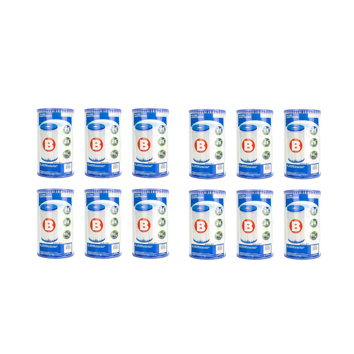 Intex Pool Easy Set Type B Replacement Filter Pump Cartridge (12 Pack)
