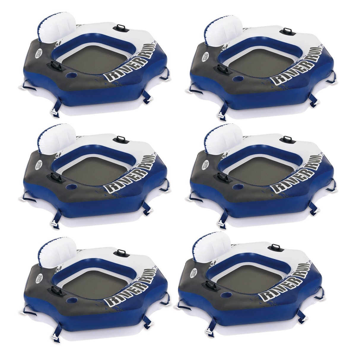 Intex River Run 1 Person Inflatable Tube Float for Lake, Pool, & River, 6 Pack