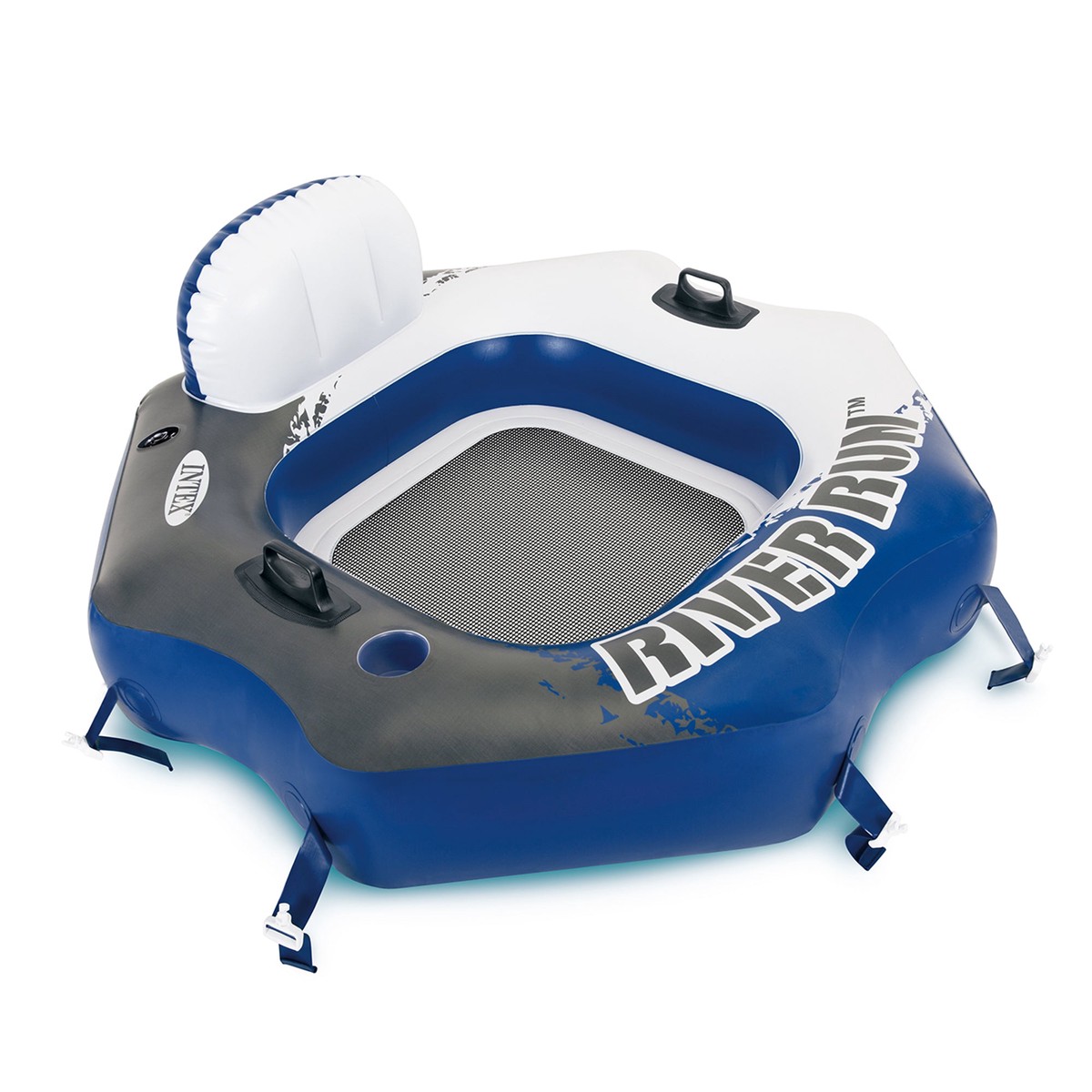 Intex River Run Single Person Inflatable Connecting Floating Lounge Tube Chair