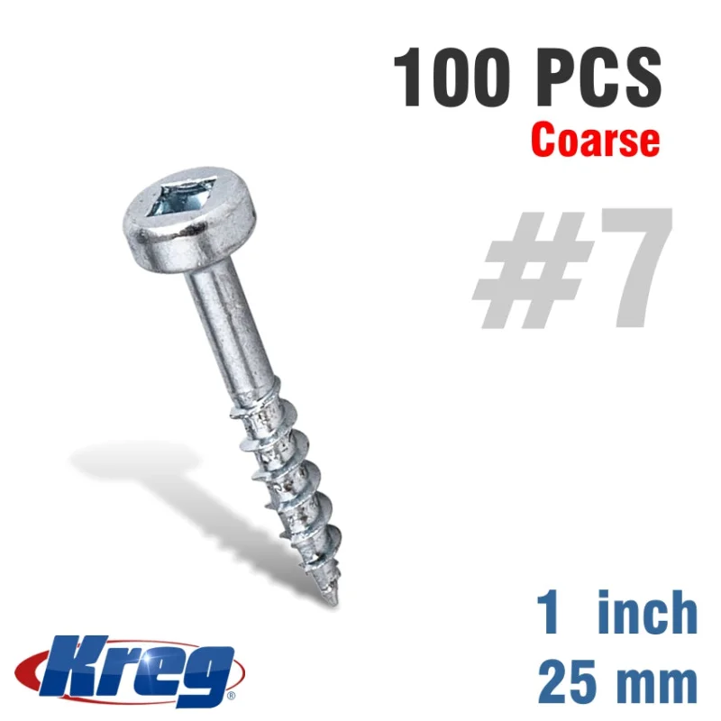 KREG WOOD SCREW 1′ COARSE 100CT