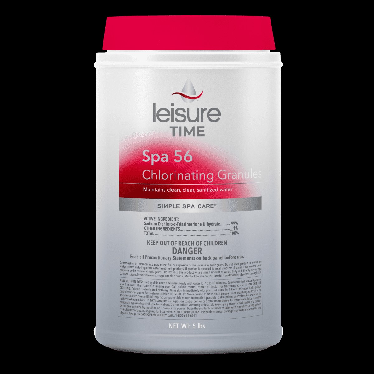 Leisure Time Chlorine Granular, Dichlor, 5 lb, 6-Pack | E5
