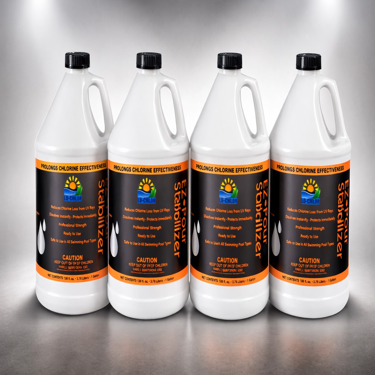 Lo-Chlor EZ-Pour Liquid Stabilizer, 1 gal, 4-Pack | EZP003-4