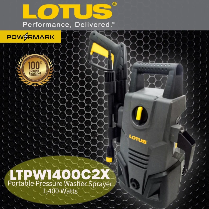 LOTUS LTPW1400C2X Portable Pressure Washer Sprayer 1,400 Watt