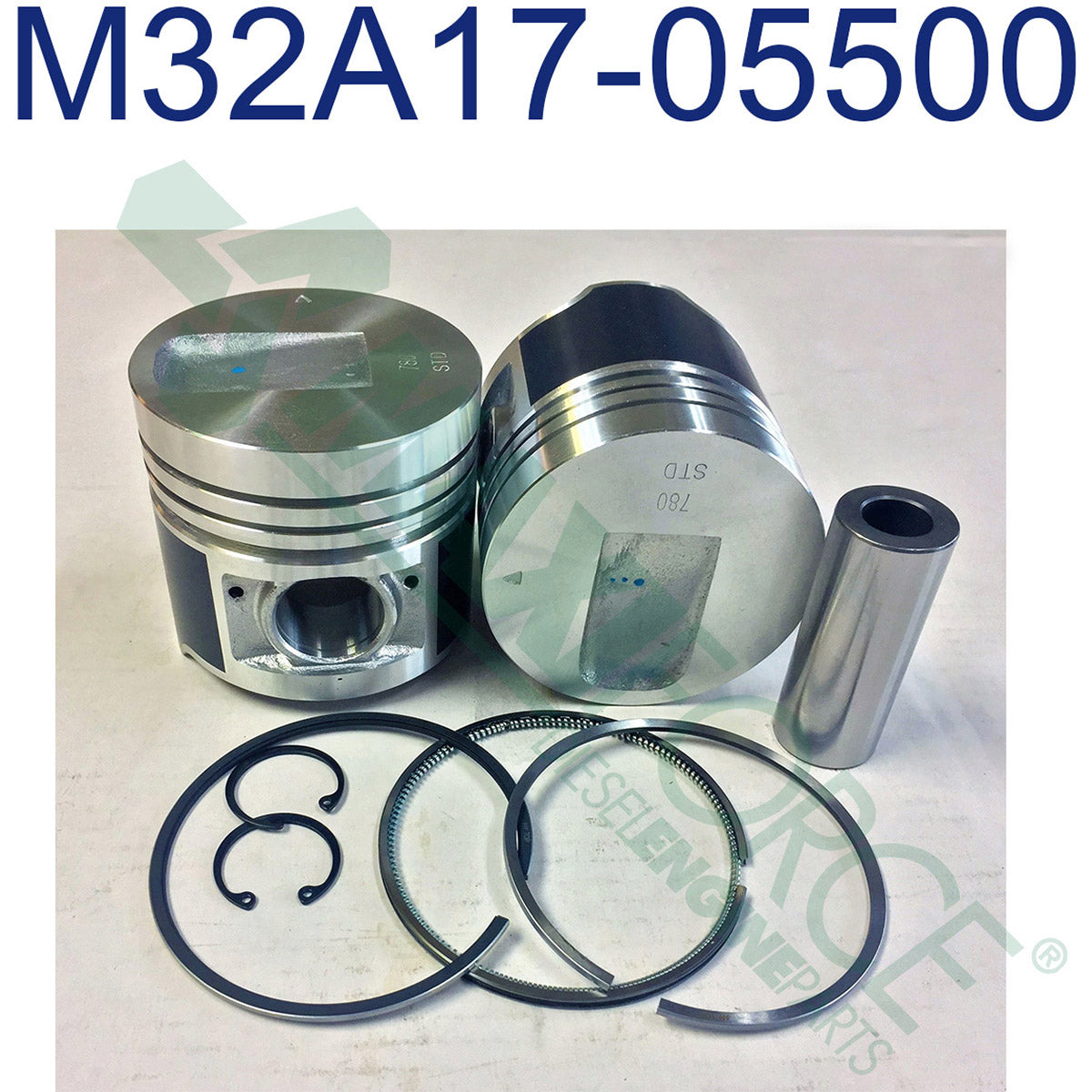 Maxiforce Piston & Ring Kit, Standard, S4S/S6S, 4MM Wide Oil Ring for Mitsubishi 32A17-05500