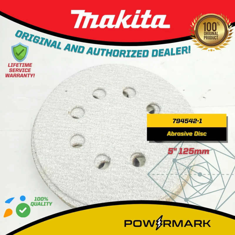 MAKITA 794542-1 Abrasive Disc 5″ Grit 60 for Orbital Sander (10pcs.)