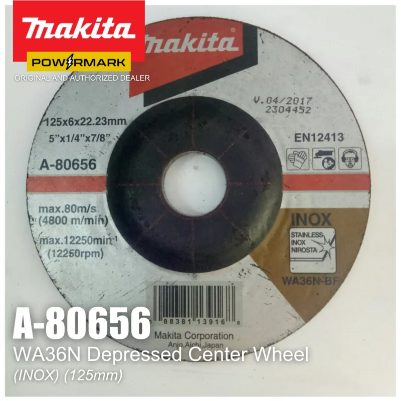 MAKITA A-80656(125mm) Depressed Center Wheel(5″) Grinding Disc for Stainless