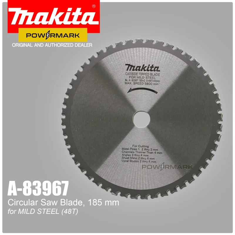 MAKITA A-83967 Circular Saw Blade 185mm x 20mm for Mild Steel (48T)