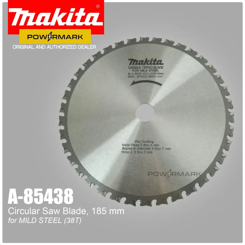 MAKITA A-85438 Circular Saw Blade 185mm x 20mm for Mild Steel (38T)