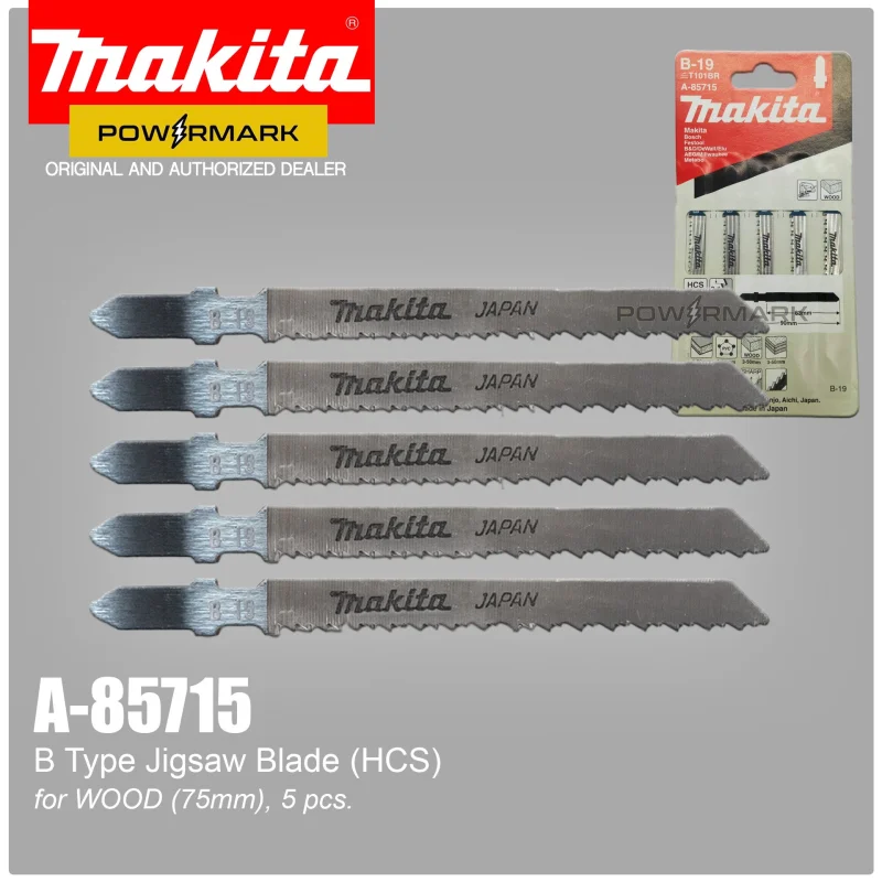 MAKITA A-85715 Jig Saw Blade for Scoll Cutting WOOD75mm (5pcs.)