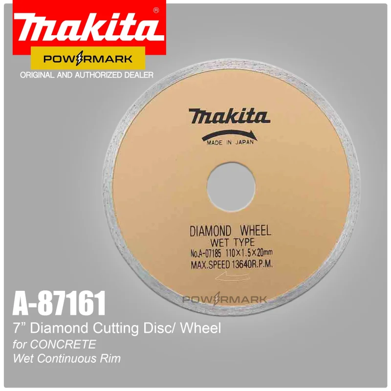 MAKITA A-87161(180mm) Continuous Rim/Wet 7″ Diamond Wheel for Concrete
