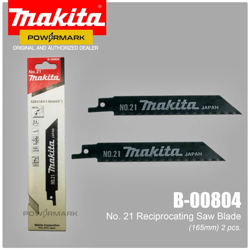 MAKITA B-00804 Reciprocating Saw Blade 165mm (2pcs.) for Metal