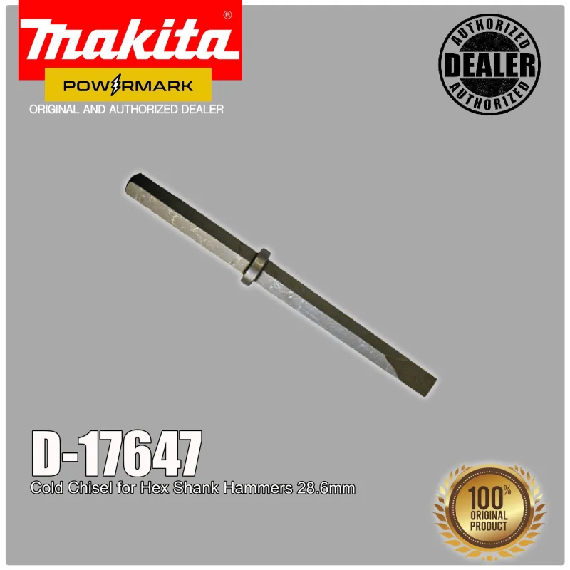 MAKITA D-17647 Cold Chisel for Hex Shank Hammers 28.6mm