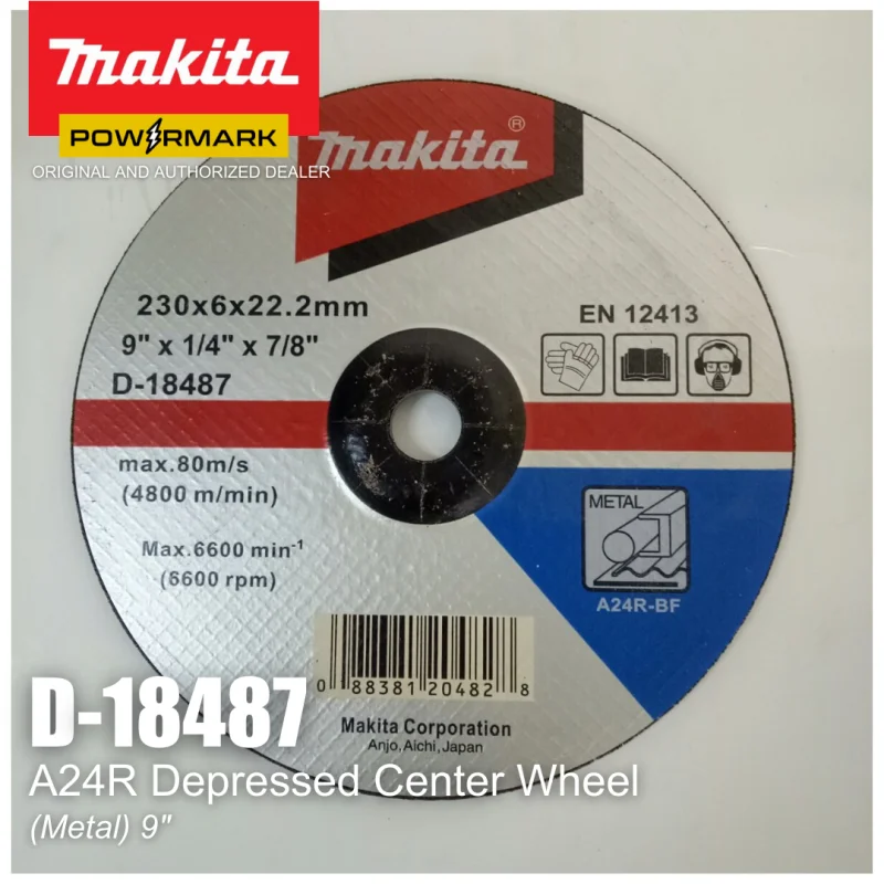 MAKITA D-18487 (230mm) Grinding Disc Depressed Center Wheel (9″) for Metal A24R-BF