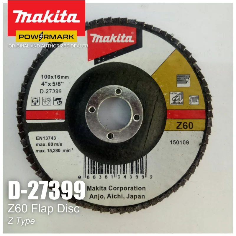 MAKITA D-27399 Abrasive Grinding Flap Disc4″ (100mm) Best for Metal and Stainless (Heavy Duty)