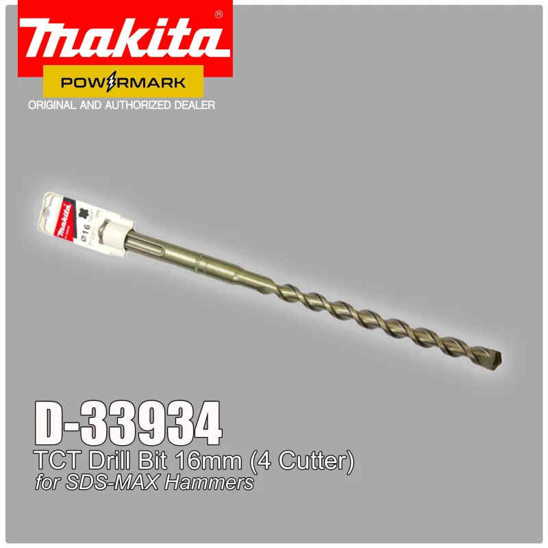MAKITA D-33934 TCT Drill Bit 16mm (4 Cutter) for SDS-MAX Hammers