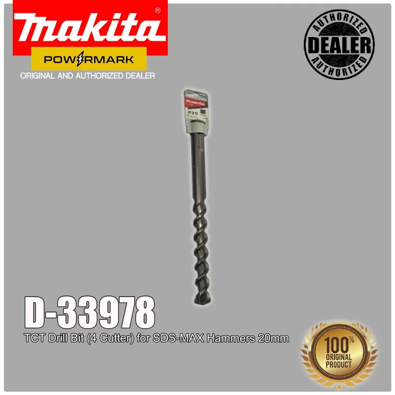 MAKITA D-33978 TCT Drill Bit (4 Cutter) for SDS-MAX Hammers 20mm