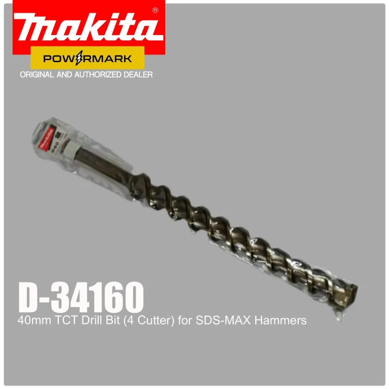 MAKITA D-3416040mm TCT Drill Bit (2 Cutter) for SDS-MAX Hammers